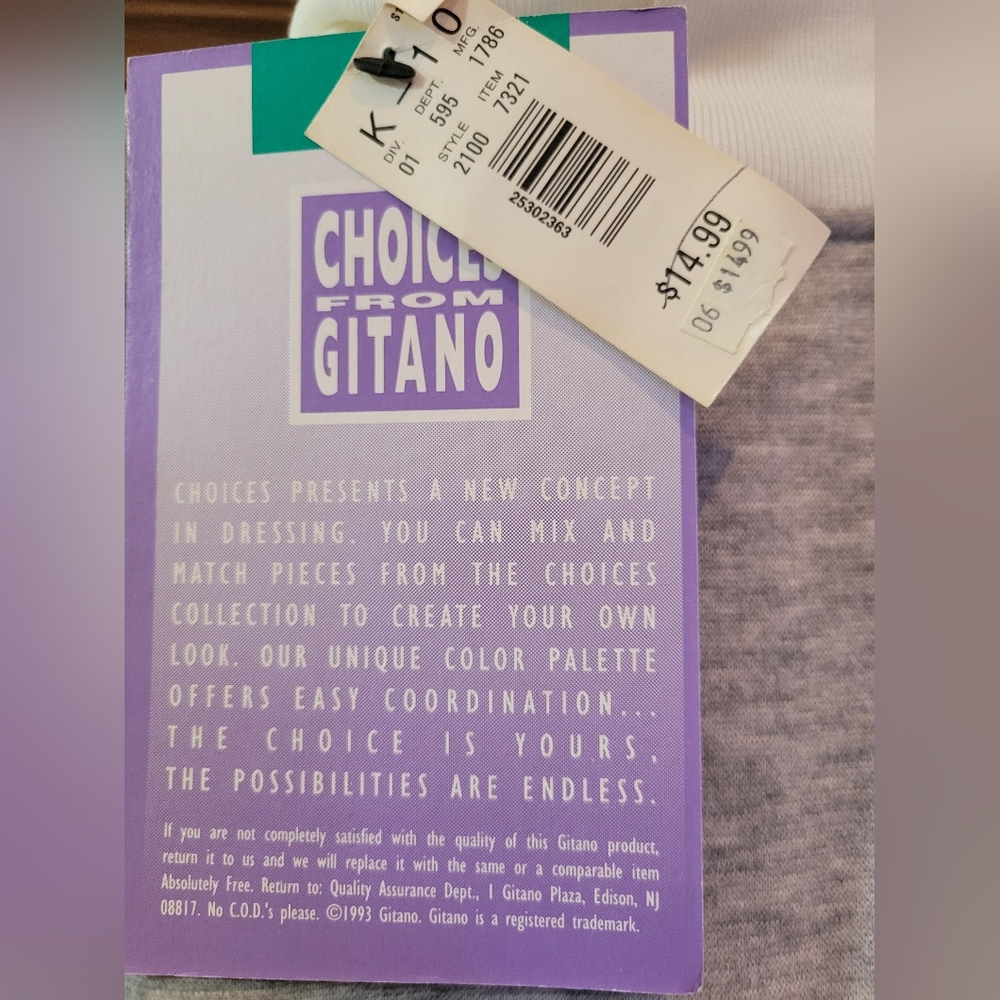 Choices from Gitano Sweatshirt - Blue Gray - Size M - NEW! - Picture 4 of 4